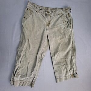 Lucky Brand Dungarees Women Olive Green Cargo Capris Pants Size 8 29 Outdoors